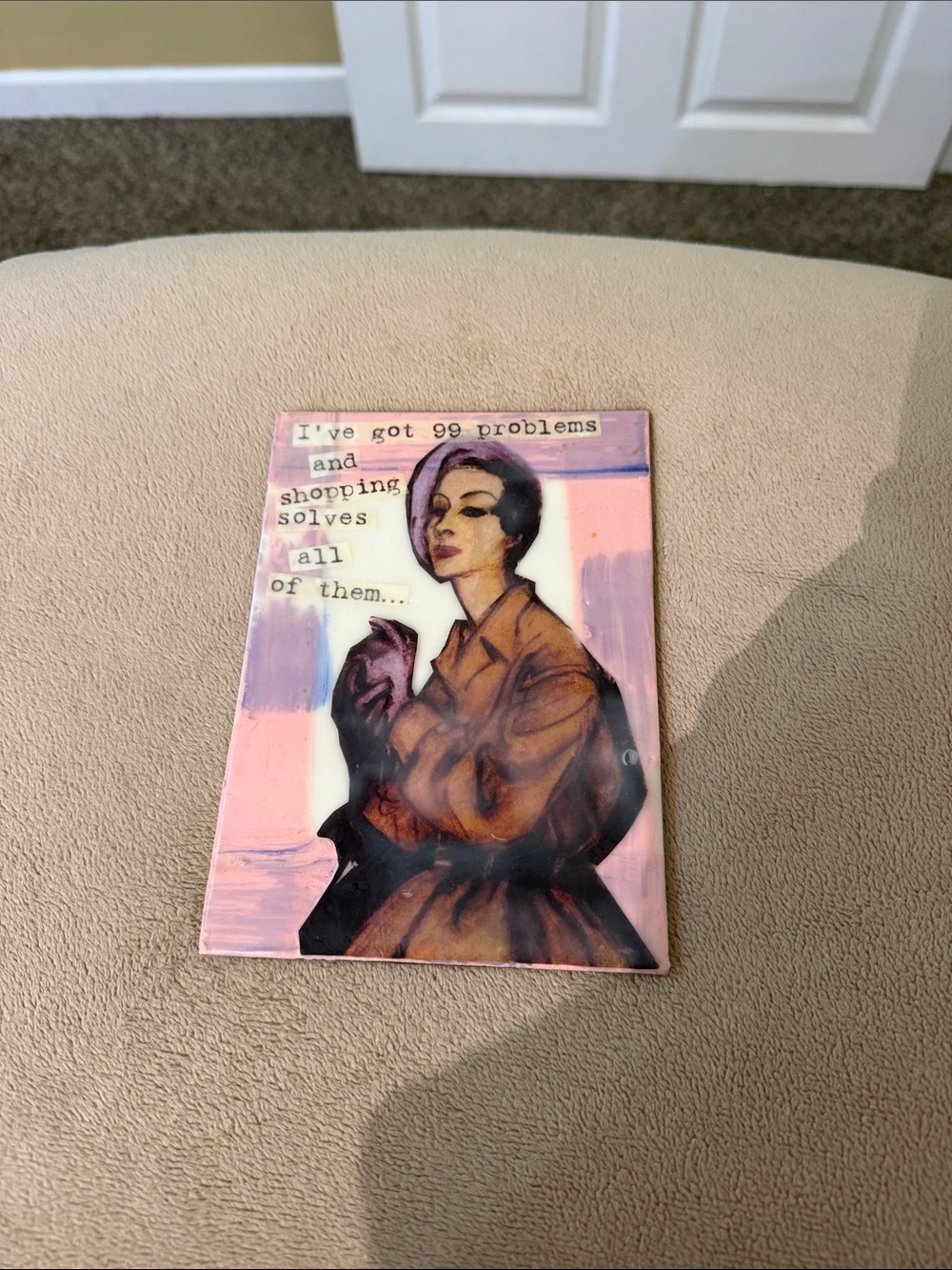 Fashion Quote Pink Mixed Media Wall Art Panel